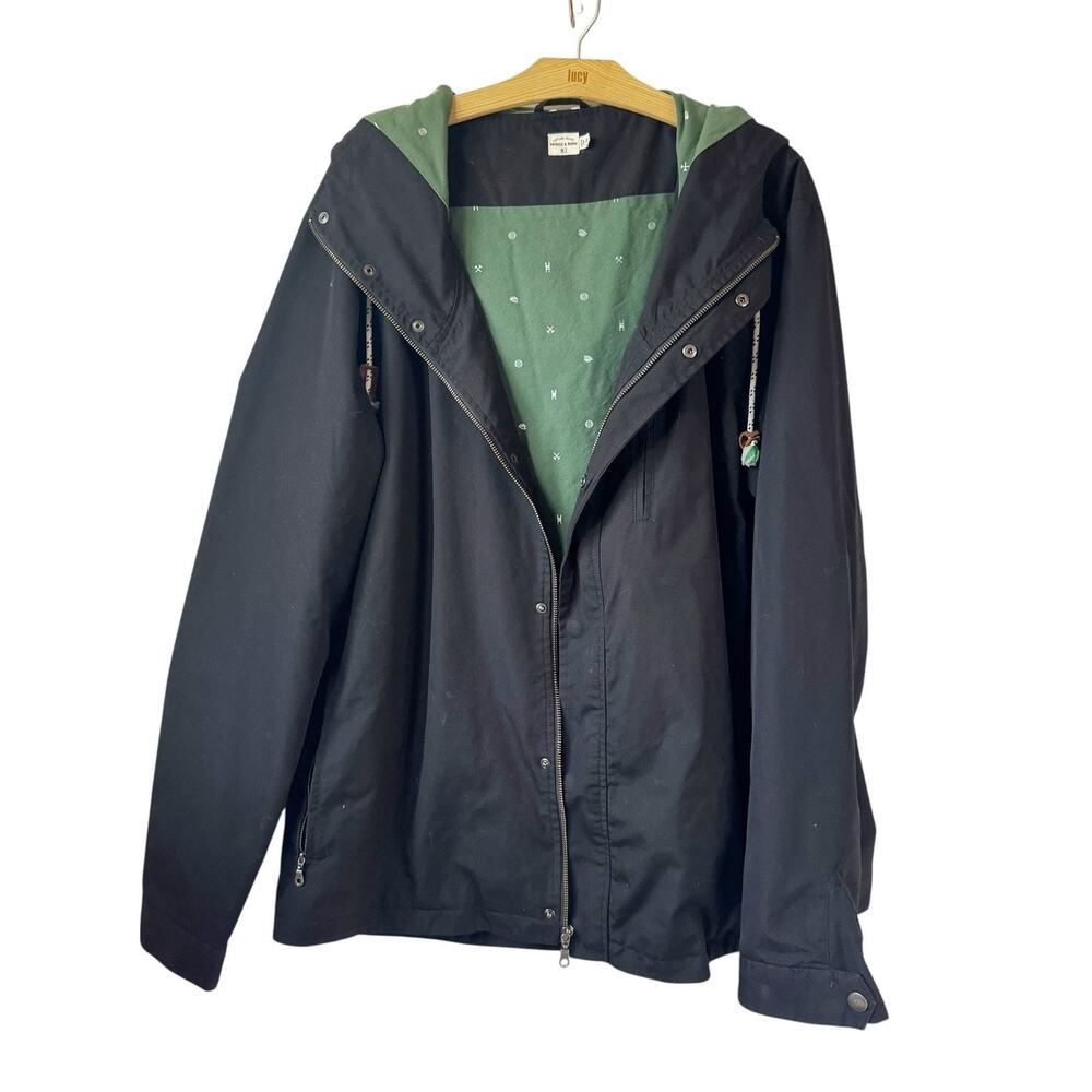 Bridge & Burn X Portland Timbers Army Black Hooded Parka Green Fleece Line W 2X‎